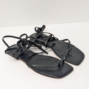 Marc Fisher Mireya Strappy Sandals, Black Leather, Women's 7.5